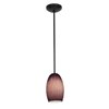 Foto para 11w Chianti E-26 A-19 LED Dry Location Oil Rubbed Bronze Purple Cloud Rod Glass Pendant (CAN 1.25"Ø5.25")