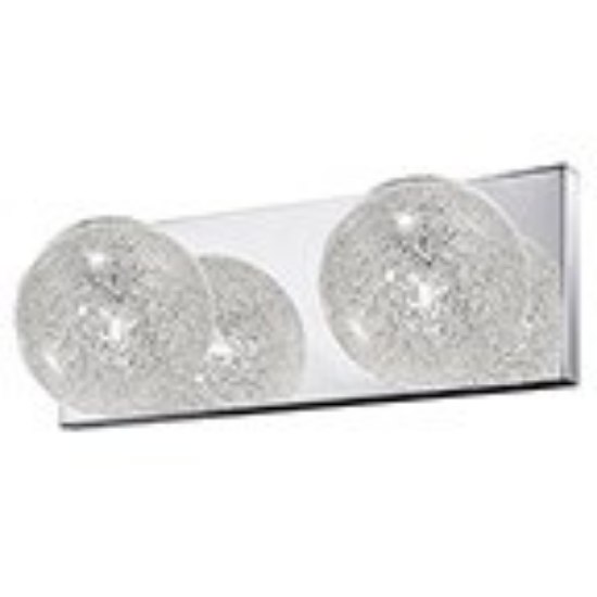 Foto para 96w Opulence G9 G9 Halogen Damp Location MSS Clear 2-Lt Glitter Glass Vanity (OA HT 4.3)