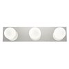 Foto para 12w (3 x 4) Classic SSL 90CRI LED Damp Location Chrome Opal 3-Light Dimmable Led Wall Vanity Fixture (OA HT 4.75)