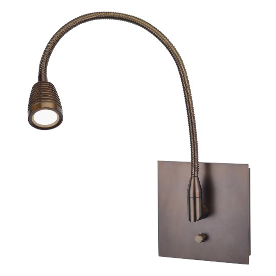 Foto para 6w TaskWerx SSL 83CRI LED Dry Location Bronze Flex Wall Mounted Gooseneck Led Task Lamp (OA HT 25)