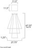 Foto para 100W Quad LED 3-Tier Pendant BZ Acrylic PCB LED (OA HT 4.75"-120") (CAN 11.5"x11.5"x1.75")