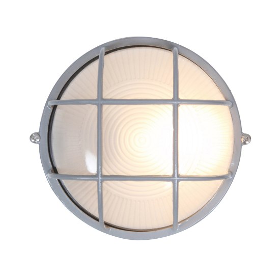 Foto para 9w 800lm 30k Nauticus E-26 Replaceable LED Satin Frosted Wet Location LED Bulkhead Ø7" (CAN 1")