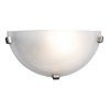 Foto para 10w 800lm 30k Mona E-26 Replaceable LED Dry Location Brushed Steel Alabaster Dimmable LED Wall Sconce (CAN 9.6"x4.75"x0.9")