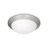 Foto para 10w 800lm 30k Strata E-26 Replaceable LED Damp Location Brushed Steel Opal Dimmable LED Flush Mount