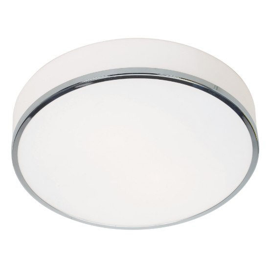 Foto para 10w (3 x 3.33333) 2400lm 30k Aero E-26 Replaceable LED Damp Location Chrome Opal Dimmable LED Flush Mount 4.75"Ø15.7"