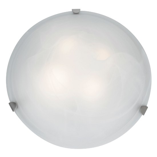 Foto para 10w (4 x 2.5) 3200lm 30k Mona E-26 Replaceable LED Dry Location Brushed Steel Alabaster Dimmable LED Flush Mount