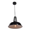 Foto para 60w 800lm 27k Nostalgia E-26 Incandescent Dry Location Shiny Black White 1-Light Pendant 11"Ø13.8" (OA HT 132")