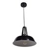 Foto para 60w 800lm 27k Nostalgia E-26 Incandescent Dry Location Shiny Black White 1-Light Pendant 11"Ø13.8" (OA HT 132")