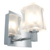 Foto para 4.5w 450lm 30k Glas_e Dimmable G9 Replaceable LED Damp Location Chrome Frosted and Clear 1-Light Square Crystal LED Wall & Vanity Fixture (CAN 4.4"x7.4"x0.5")