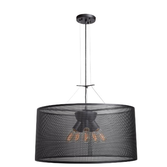 Foto para 5w (6 x 0.833333) 2280lm 22k Epic Dimmable E-26 Replaceable LED Damp Location Black Round Pendant (OA HT 135")