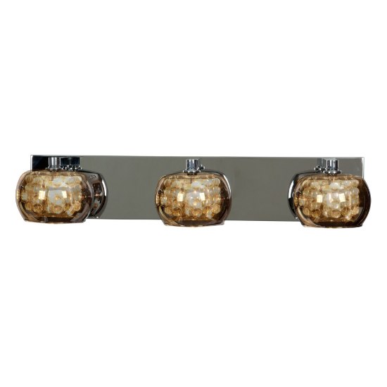 Foto para 4.5w (3 x 1.5) 1350lm 30k Glam G9 Replaceable LED Damp Location Chrome 3-Light Dimmable LED Mirror Glass Vanity (CAN 1"x24"x4.75")