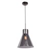 Foto para 60w 800lm 27k Simplicite E-26 Incandescent Dry Location Black Chrome Smoke 1-Light Pendant 13.25"Ø11.75" (OA HT 134") (CAN 1.5"Ø5.13")