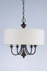 Foto para Bongo 5-Light Pendant OI Linen Fabric CA Incandescent Incandescent (OA HT 20.75"-56.75")36" Chain