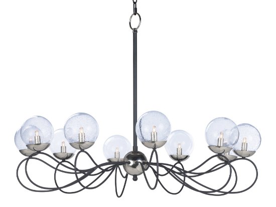 Foto para Reverb 10-Light Pendant w/Xenon Bulbs TXBPN Bubble Glass Bubble Glass G9 Clear Xenon Xenon 38"x38"x28" (OA HT 28"-69") (CAN 6.25"x6.25"x1.25")36" Chain