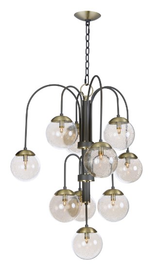 Foto para Reverb 10-Light Pendant TBZSBR Topaz Bubble Glass Bubble Glass G9 Xenon 30"x30"x34" (OA HT 34"-74.5") (CAN 6.25"x6.25"x1.25")36" Chain