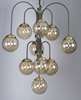 Foto para Reverb 10-Light Pendant TBZSBR Topaz Bubble Glass Bubble Glass G9 Xenon 30"x30"x34" (OA HT 34"-74.5") (CAN 6.25"x6.25"x1.25")36" Chain