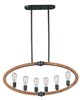 Foto para Bodega Bay 6-Light Pendant w/Bulb AR MB Incandescent Incandescent 36"x4.5"x16.75" (OA HT 24"-48")