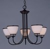 Foto para Novus 5-Light Chandelier OI Satin White Opal Glass MB Incandescent Incandescent (CAN 5"x5"x0.8")36" Chain