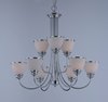 Foto para Novus 9-Light Chandelier PC Satin White Opal Glass MB Incandescent Incandescent (CAN 5"x5"x0.8")72" Chain