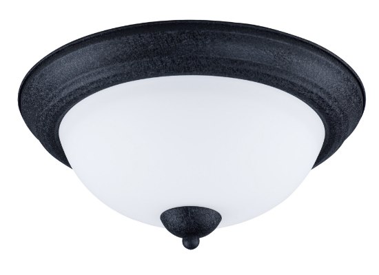 Foto para Taylor 2-Light Flush Mount TXB Satin White Opal Glass MB Incandescent Incandescent 13.25"x13.25"x6.25"