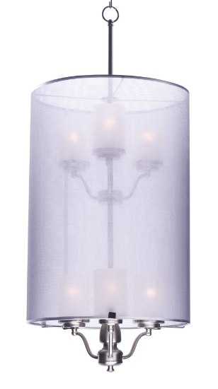 Foto para Lucid 6-Light Pendant SN Organza Fabric + Gla MB Incandescent Incandescent (OA HT 40") (CAN 4.75"x4.75"x1")