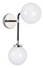 Foto para Atom 2-Light Wall Sconce BKPN White Opal Glass CA Incandescent E12 Incandescent