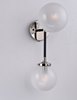 Foto para Atom 2-Light Wall Sconce BKPN White Opal Glass CA Incandescent E12 Incandescent