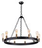 Foto para Noble 10-Light Chandelier BKNAB MB Incandescent Incandescent 36" Chain