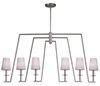 Foto para Swing 6-Light Chandelier PD White Opal Glass CA Incandescent E12 Incandescent 48"x6"x27" (OA HT 29.5"-71.5") (CAN 6"x6"x1")