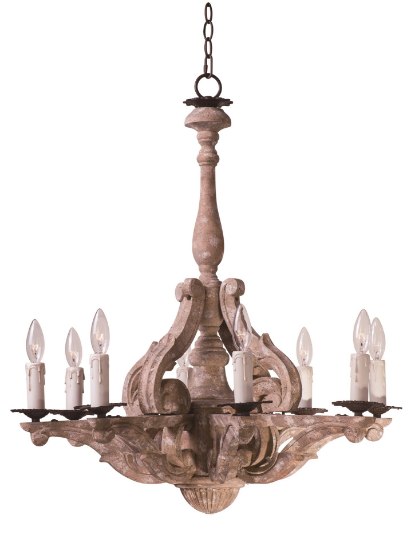 Foto para Olde World 8-Light Chandelier SW CA Incandescent E12 Incandescent 36" Chain