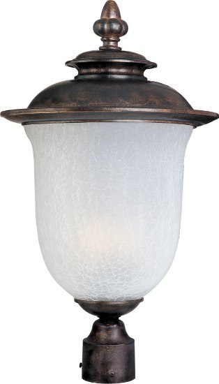 Foto para Cambria LED 1-Light Outdoor Pole/Post Lantern CH Frost Crackle 13"x22"