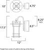 Foto para Oakville LED 1-Light Outdoor Wall Lantern BO Water Glass GU24 LED 10"x17.5"