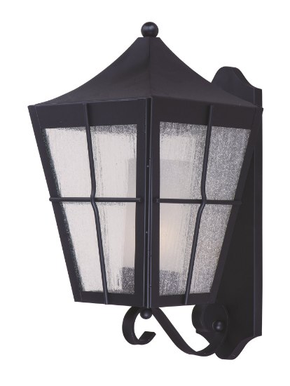 Foto para Revere 1-Light Outdoor Wall Lantern BK Seedy/Frosted GU24 Fluorescent Fluorescent 9"x18.5"