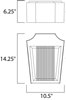 Foto para Villa LED Outdoor Wall Lantern AR Clear / Clear Ribbed PCB LED 10.5"x14.25"