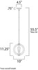 Foto para Bodega Bay 1-Light Pendant w/Bulb AR MB Incandescent Incandescent (OA HT 13.5"-55.5")