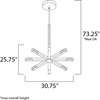 Foto para 3.2W Spoke LED Pendant AL Acrylic PCB LED (OA HT 27.5"-73.25") (CAN 7"x7"x1.75")