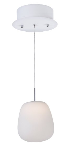 Foto para 4.8W Puffs 1-Light Pendant WT Matte White Opal Glass PCB LED 6.25"x7.5" (OA HT 10"-130")