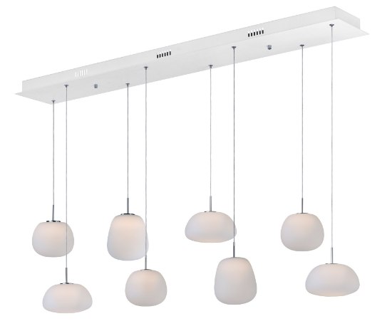 Foto para 38.4W Puffs 8-Light Pendant WT Matte White Opal Glass PCB LED (OA HT 10"-130")