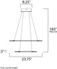 Foto para 36W Saturn II LED 2-Light Pendant MS Matte White Frosted Acrylic PCB LED (OA HT 10.5"-183") (CAN 8.25"x8.25"x2")