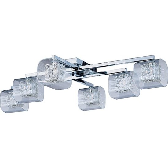 Foto para 40W Gem 6-Light Flush Mount with PC Shade PC Clear Glass + Steel + Crys G9 Xenon Xenon