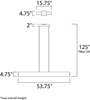 Foto para 36W Blade LED Pendant BZ Acrylic PCB LED (OA HT 7.5"-125") (CAN 15.75"x4.75"x2")