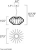 Foto para 5.76W Argent LED Pendant PC Acrylic PCB LED (OA HT 17.75"-137.75") (CAN 8.7"x8.7"x1.7")