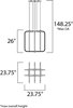 Foto para 15.48W Squared LED Pendant PC Acrylic PCB LED (OA HT 28.25"-148.25") (CAN 15"x8.7"x1.8")