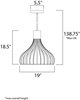 Foto para 15W Turbo LED Pendant PC Lucite Acrylic PCB LED (OA HT 19.75"-138.75") (CAN 5.5"x5.5"x1.38")