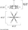 Foto para 3W Light Saber LED Pendant GM Clear Acrylic Acrylic PCB LED 61.5"x61.5"x17.75" (OA HT 17.75"-62.25")