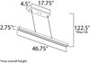 Foto para 15W Alumilux LED Pendant WT PCB LED (OA HT 4.5"-122.5") (CAN 17.75"x4.25"x1")