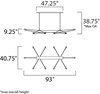 Foto para 8W Bounce LED 10-Light Pendant BKPC Acrylic PCB LED (OA HT 10.75"-38.75") (CAN 47.25"x4.75"x1.25")