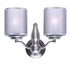 Foto para Lucid 2-Light Wall Sconce SN Organza Fabric + Gla MB Incandescent Incandescent (OA HT 10.5")