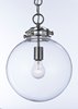 Foto para Retro 1-Light Pendant PN Clear Glass MB Incandescent Incandescent (OA HT 18.25"-77.75") (CAN 5"x5"x0.75")36" Chain