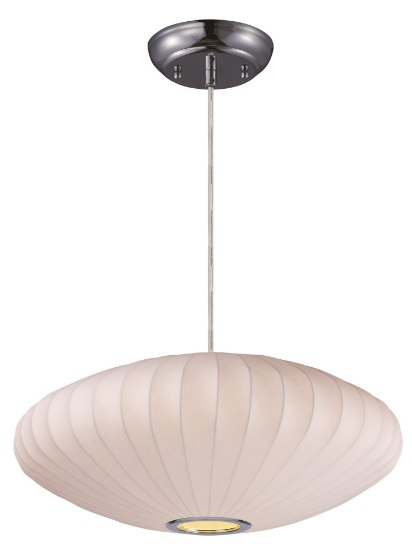 Foto para Cocoon 1-Light Pendant PC Imitation Silk MB Incandescent Incandescent 25"x25"x10" (OA HT 130") (CAN 5"x5"x1.25")